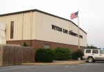 weyers cave community center with flag.JPG